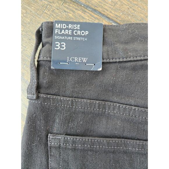 J. Crew Factory Flare Crop Black Jeans in All-Day Stretch Size 33 NWT - Picture 7 of 10